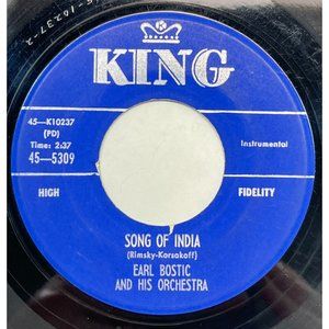 Earl Bostic Song of India / Let's Move Out 45 Rhythm & Blues King 5309
